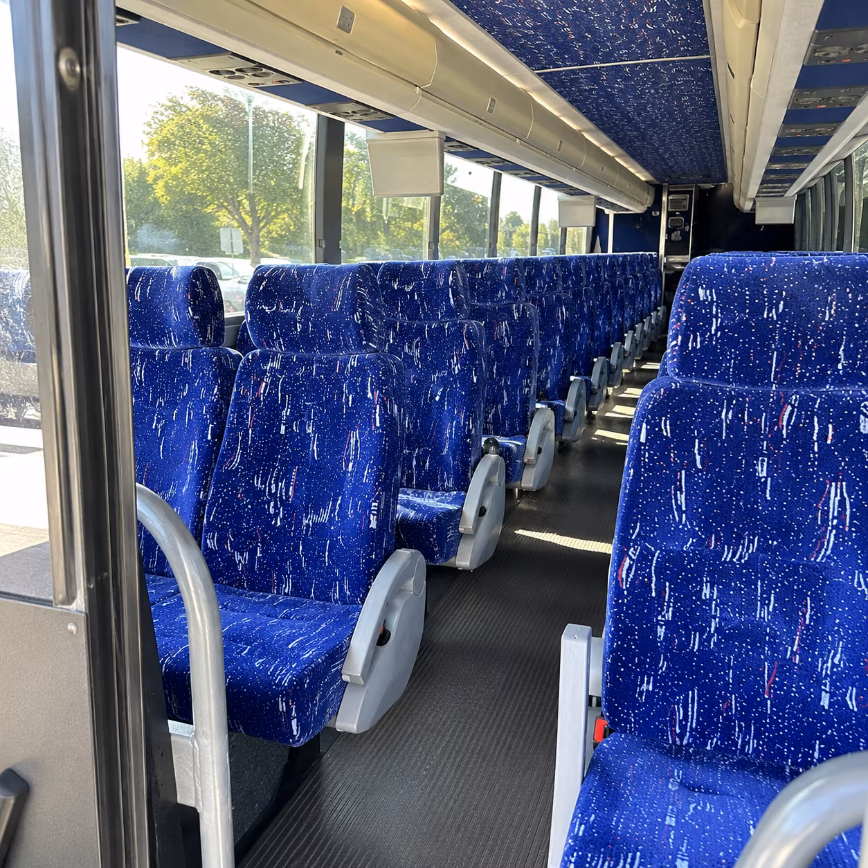 el paso 50 passenger charter bus inside
